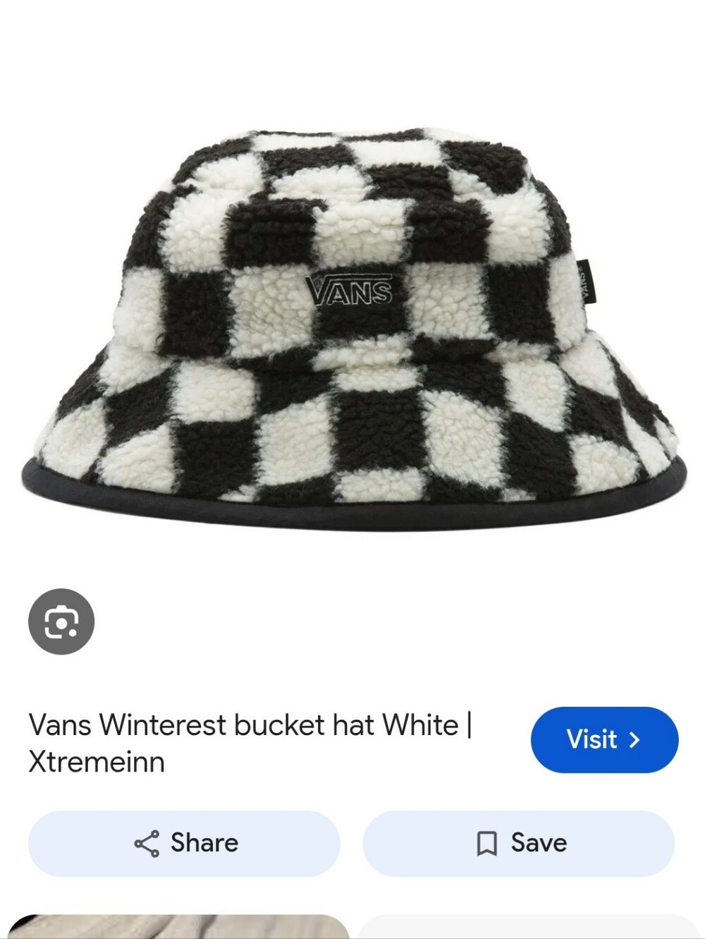 AWESOME VANS WINTEREST SHERPA CHECKERBOARD BUCKET HATS